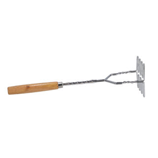 No brand potato masher wooden handle