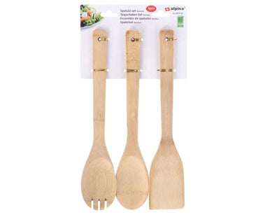 Juego de espátula Alpina 3 piezas 29,5 cm bambú | 3 piezas