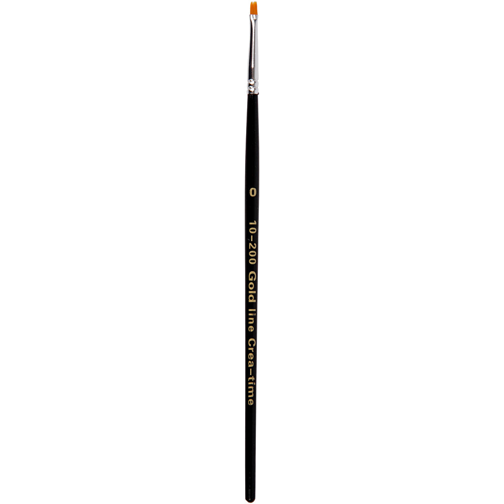 Creativ company gold line penselen, plat, afm 0, l: 18,5 cm, b: 1 mm, 12 stuk 1 doos