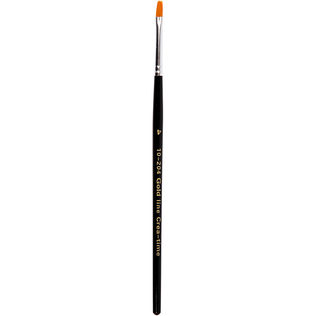 Creativ company gold line penselen, plat, afm 4, l: 18,5 cm, b: 2 mm, 12 stuk 1 doos