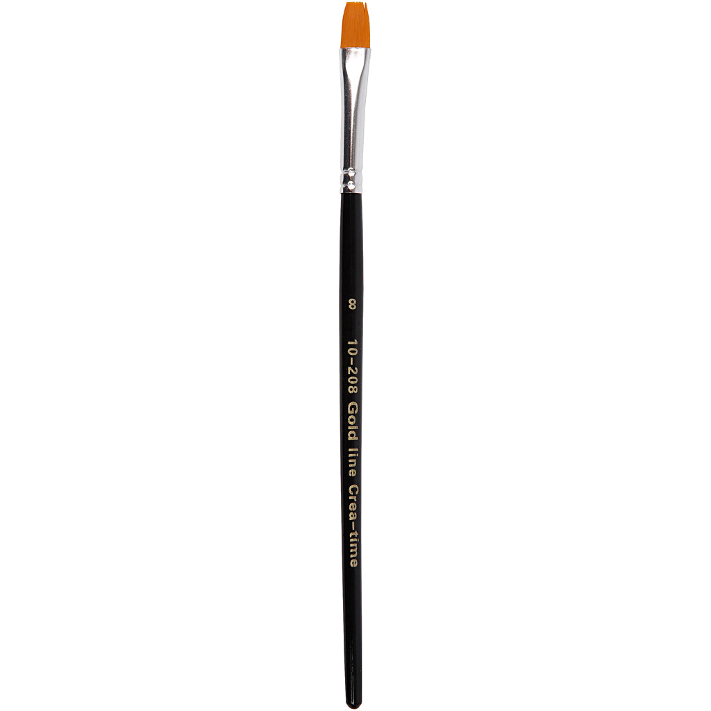 Creativ company gold line penselen, afm 8, l: 18,5 cm, b: 8 mm, plat, 12 stuk 1 doos