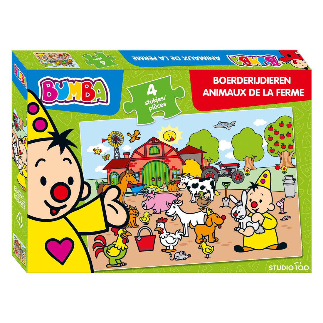 Puzzle Studio 100 Bumba animales de granja, 4 uds.