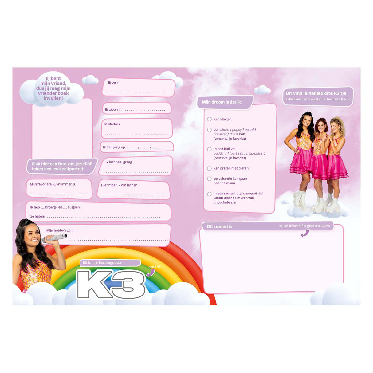 Studio 100 k3 vriendenboek - lied van de zeemeermin