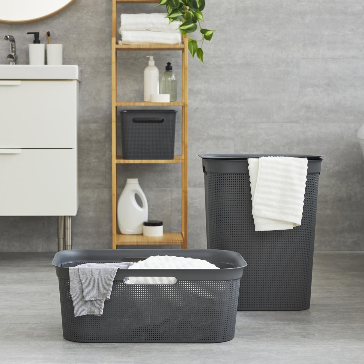 Rotho laundry collector brisen 50l anthracite