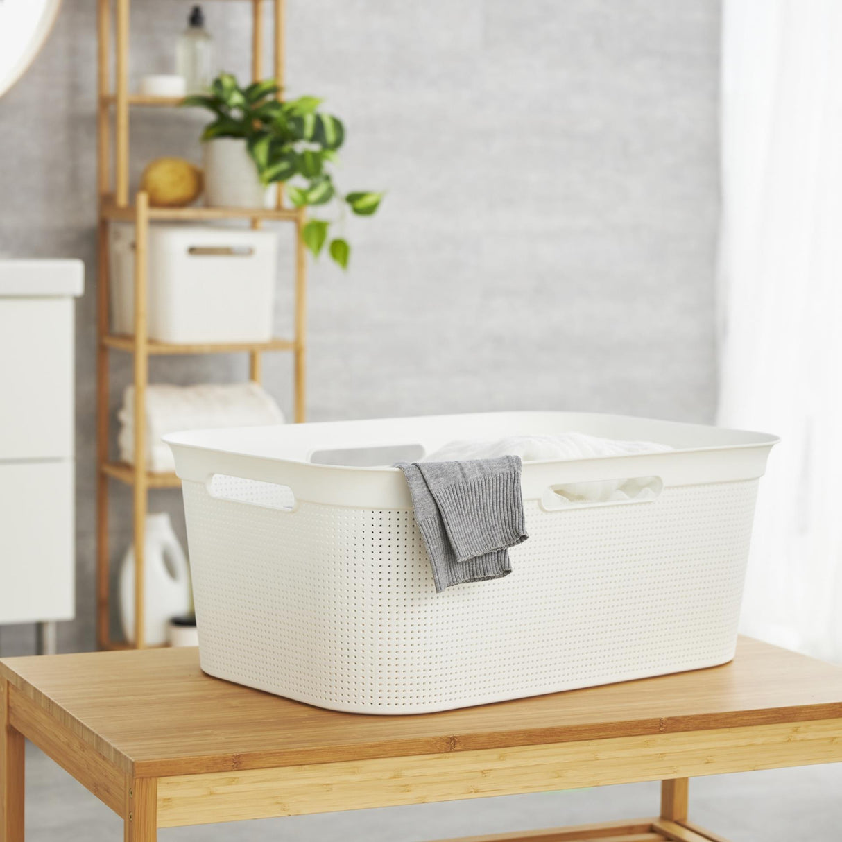 Rotho Flexible Laundry Panier Brisen 41 L blanc