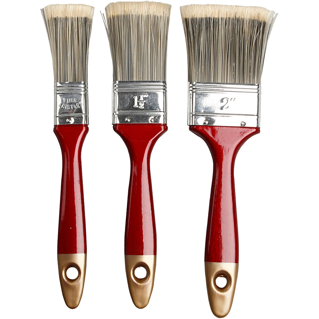 Creativ company varnish brushes, l: 20 cm, w: 25-50 mm, flat, 3 pieces 1 box