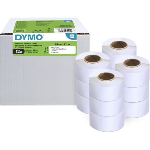 Adresetiketten dymo standaard 99010 mat wit