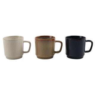 Coffee mug bistro stackable reactive glazed 270 ml assorted