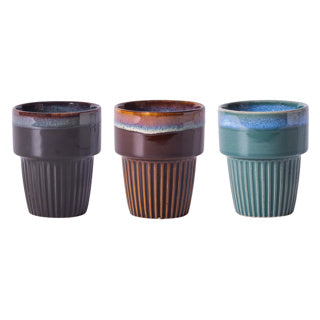 Coffee mug 'rib' ø 7.5 cm 200 ml assorted