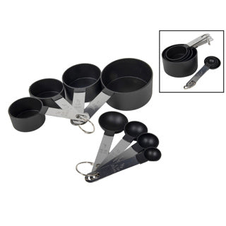 Black measuring spoon set, 8 pieces