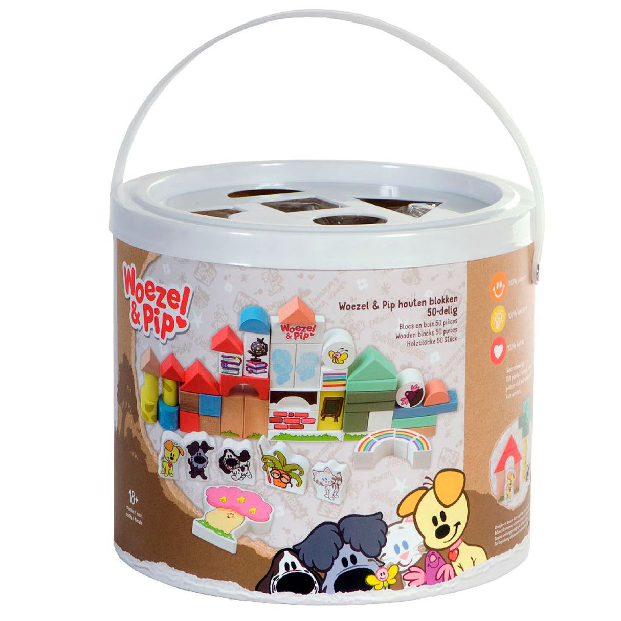Blocs en bois de Rubo Toys et Pip 45 cm 50 pièces