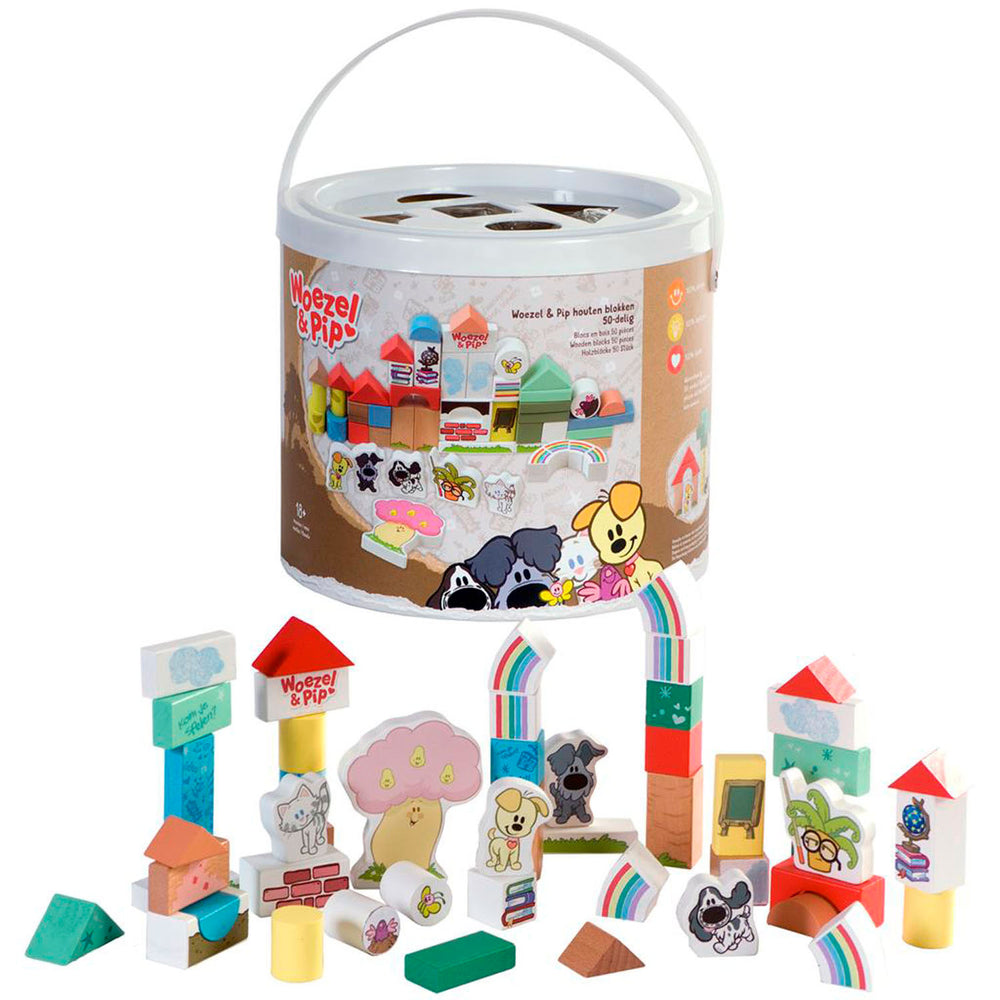 Blocs en bois de Rubo Toys et Pip 45 cm 50 pièces