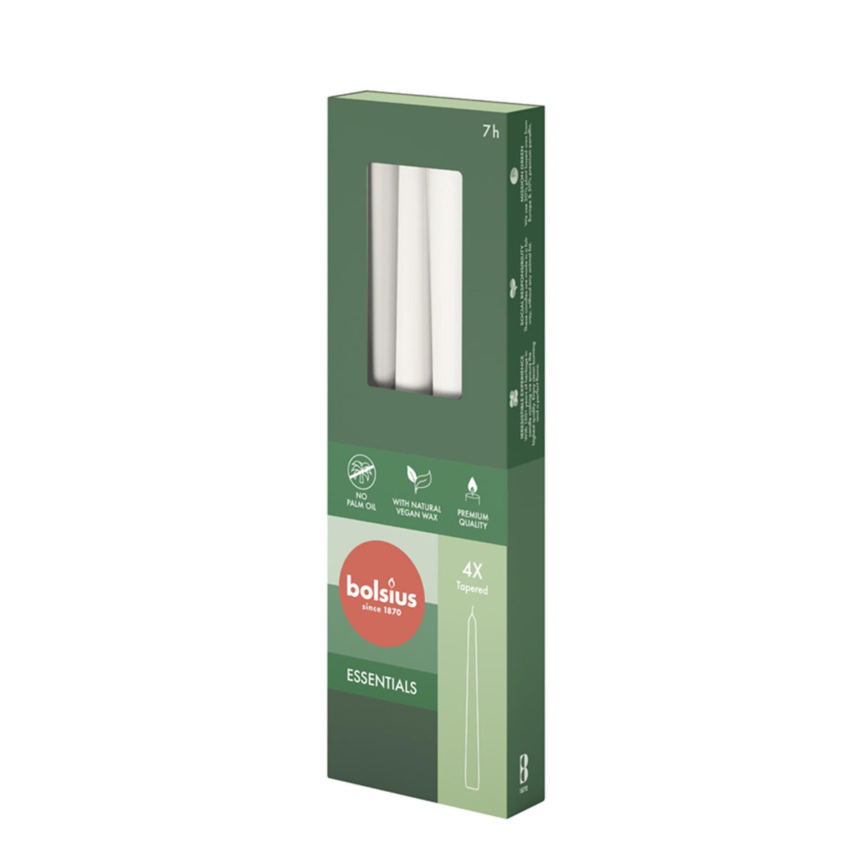 Bolsius gothic candles cloudy white 4x