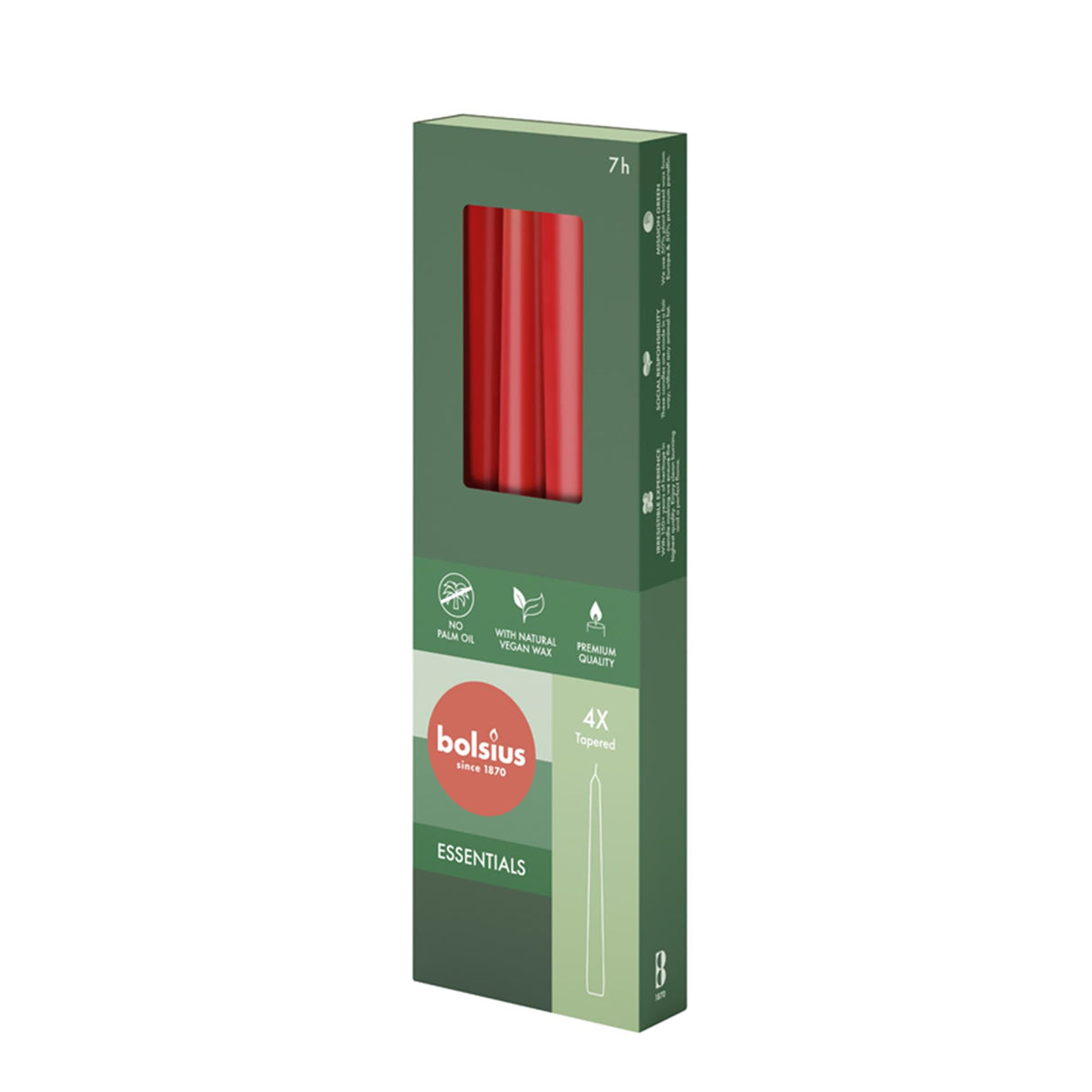 Bolsius gothic candles delicate red 4x
