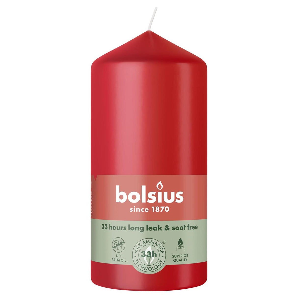 Bolsius pillar candle 120 58 delicate red