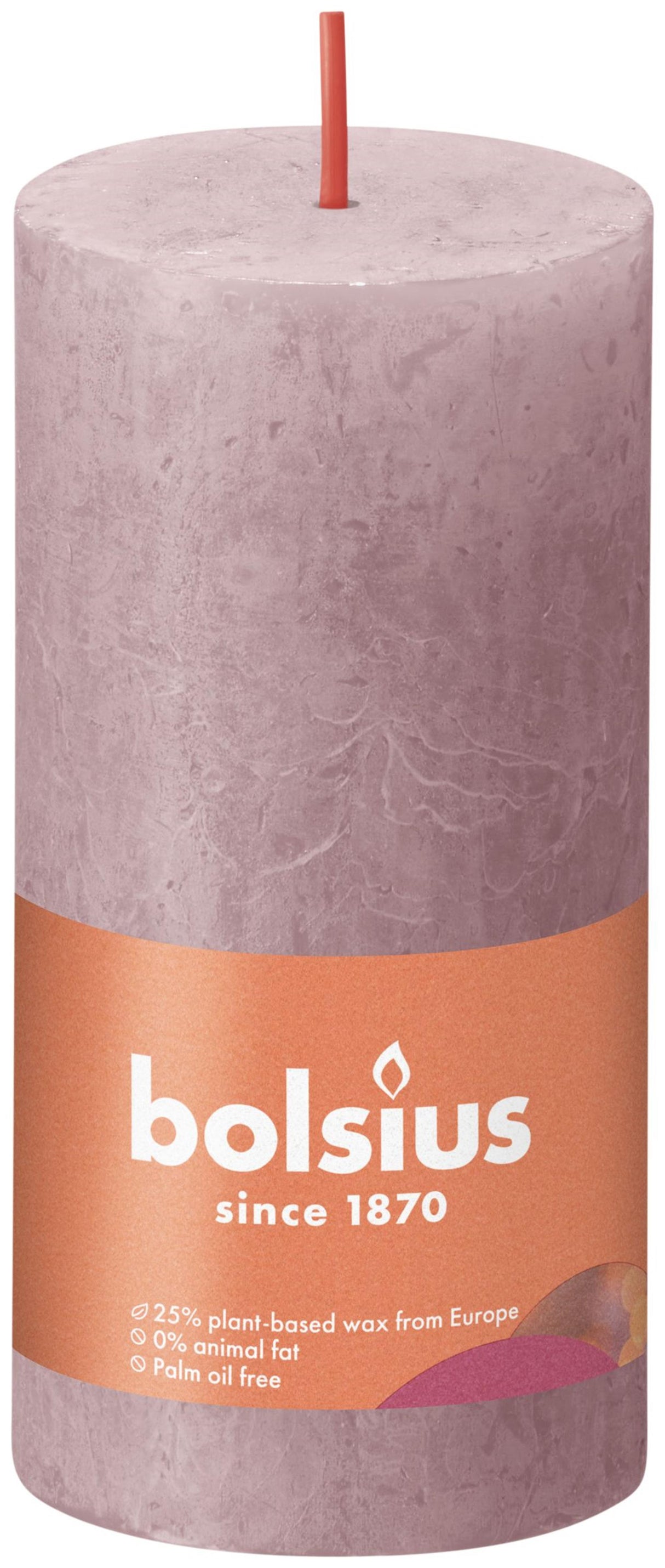 Bolsius rustiek stompkaars 100 50 rose