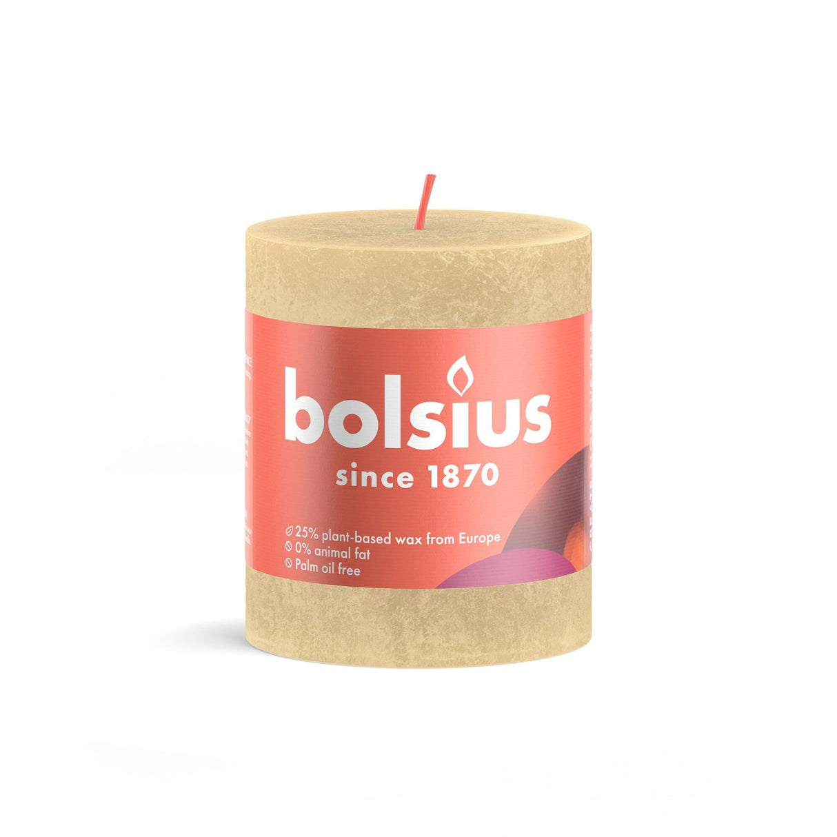 Bolsius Stub Kerze rustikal 8 x 6,8 cm Hafer Beige