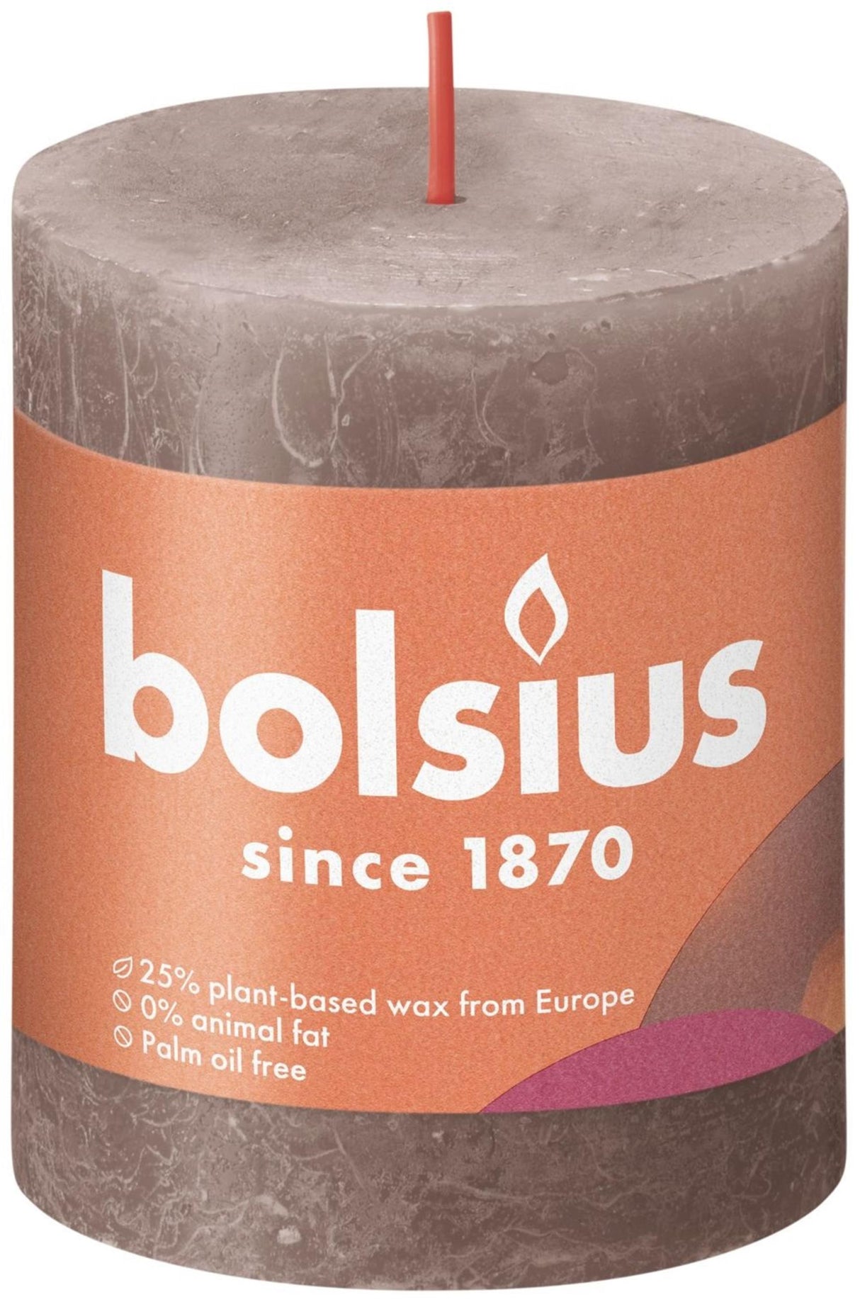 Bolsius Stub Kerze rustikales Taupe 80x68 mm