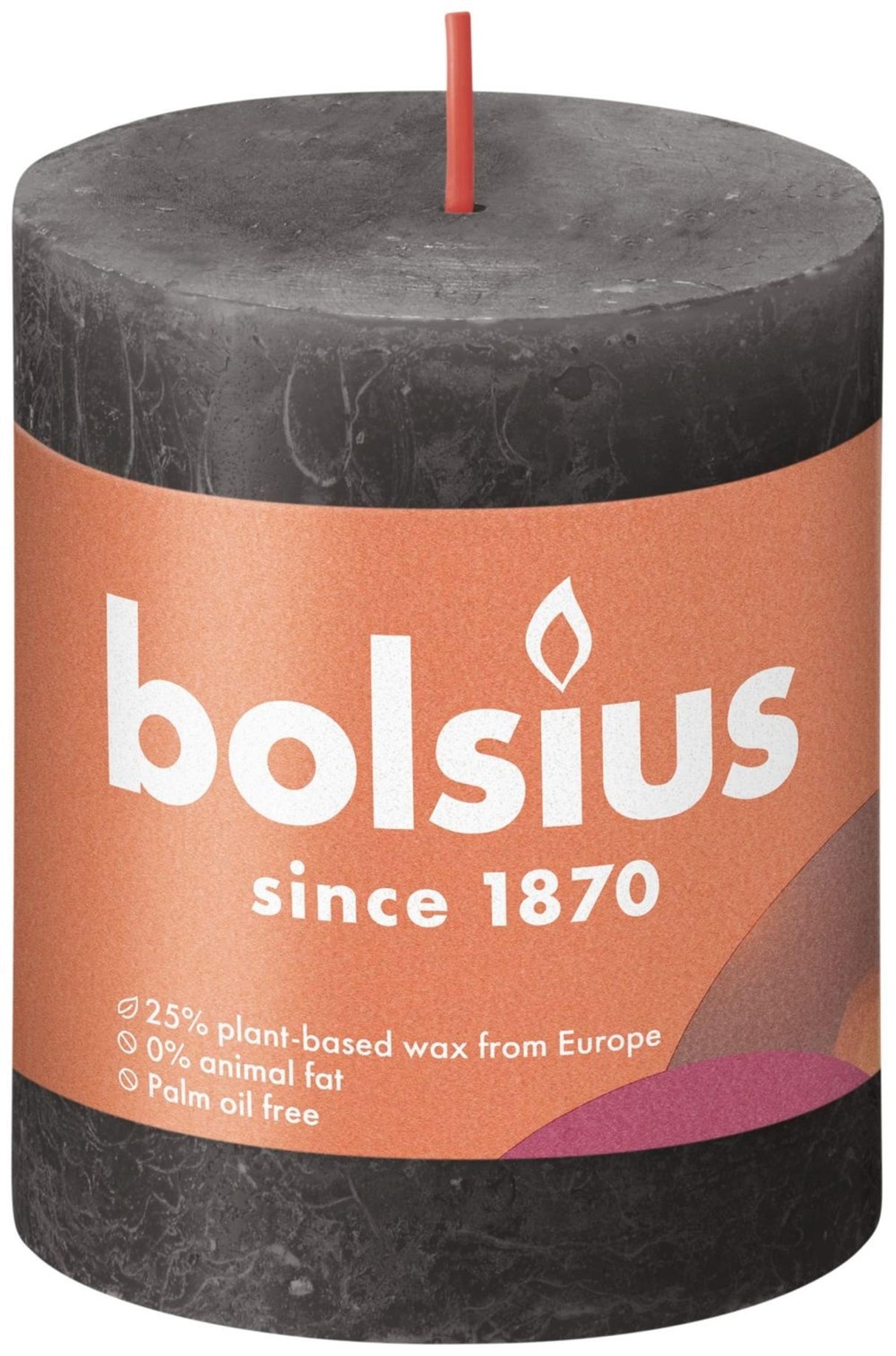 Bolsius Stub Kerze rustikalgrau 80x68 mm