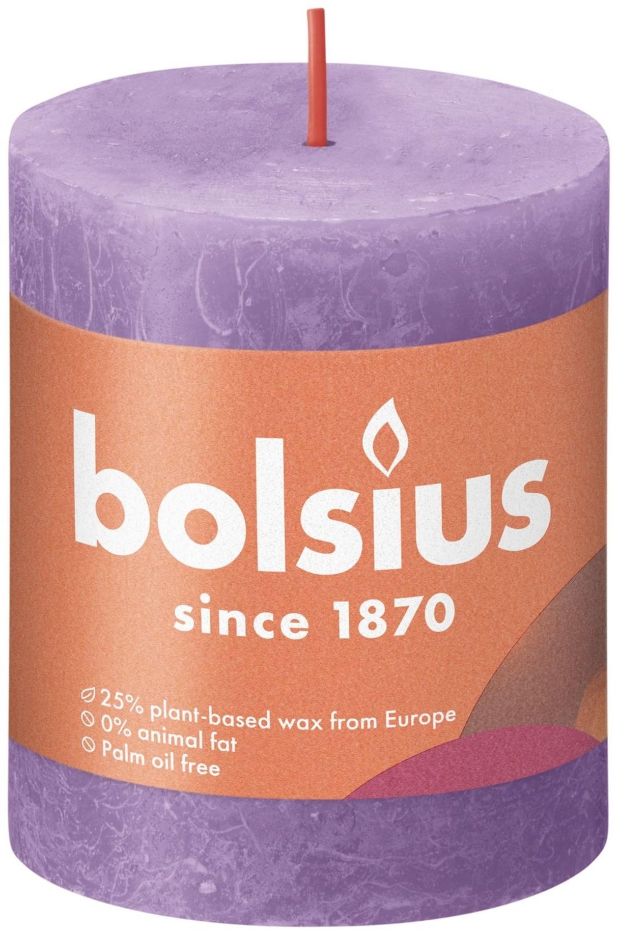 Bolsius Stub Kerze rustikaler lila 80x68 mm