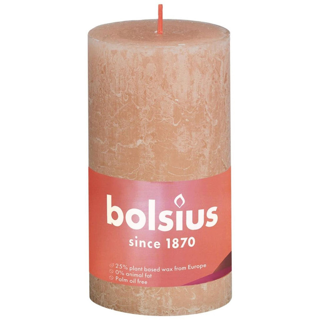 Bolsius Stub Kerze rustikales nebrisches Rosa 130x68 mm