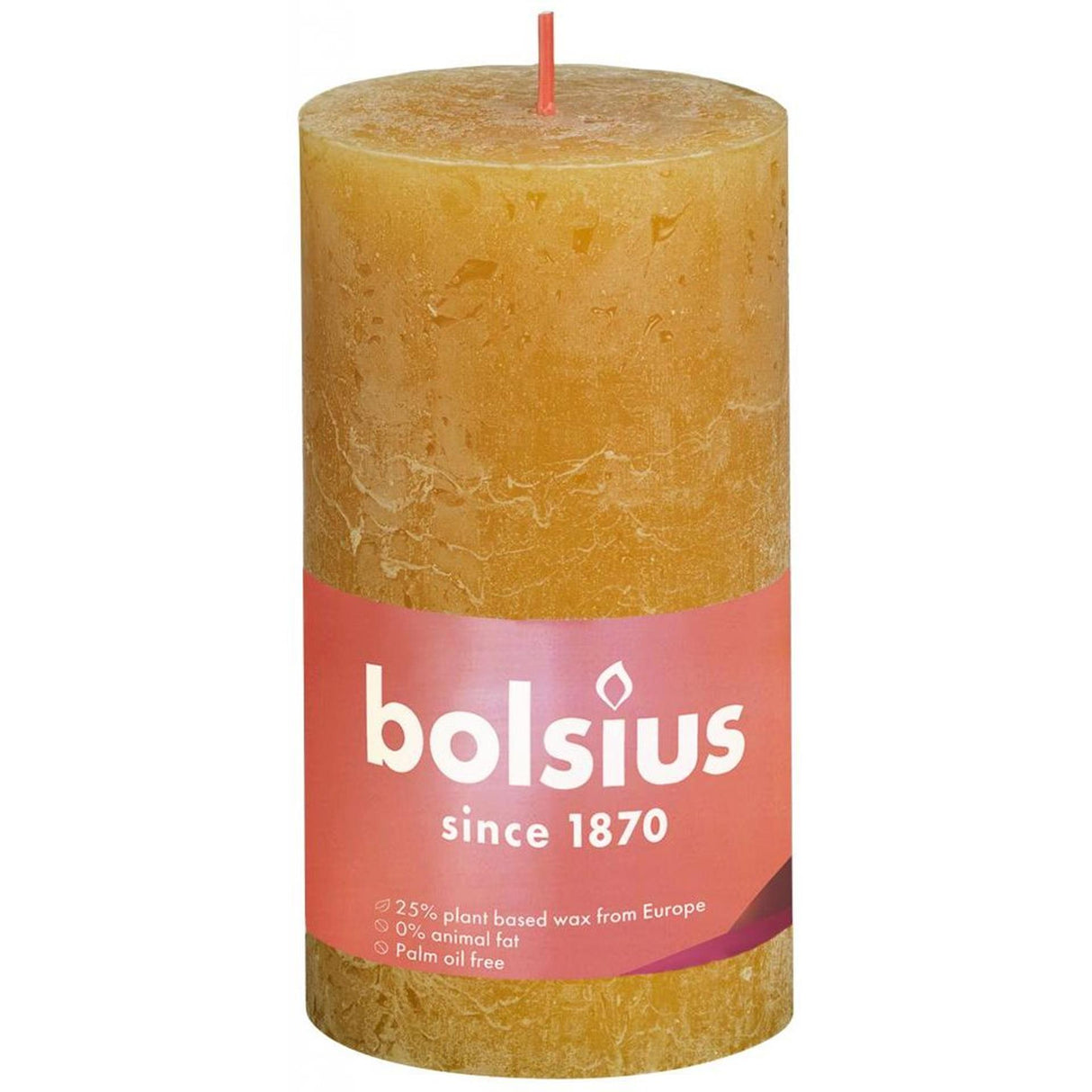 Bolsius rustic pillar candle 130 68 ocher