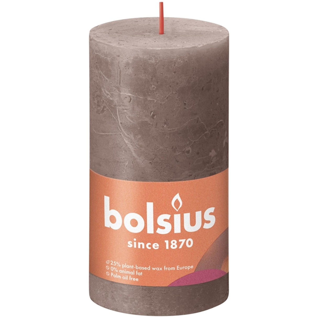 Bolsius Stub Kerze rustikales Taupe 130x68 mm