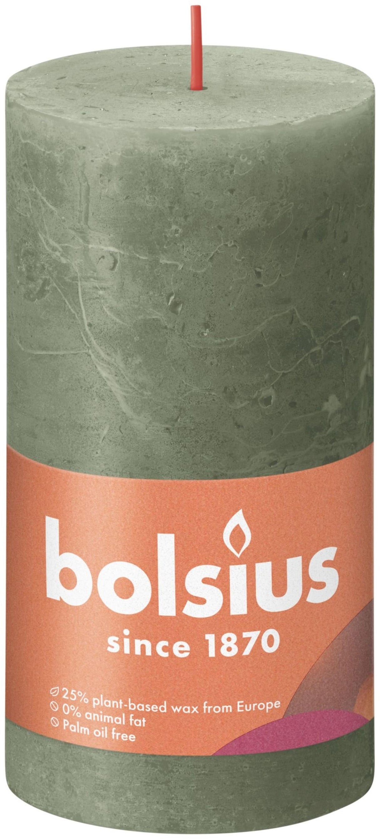 Bolsius Stub Kerze rustikaler olivgrün 130x68 mm