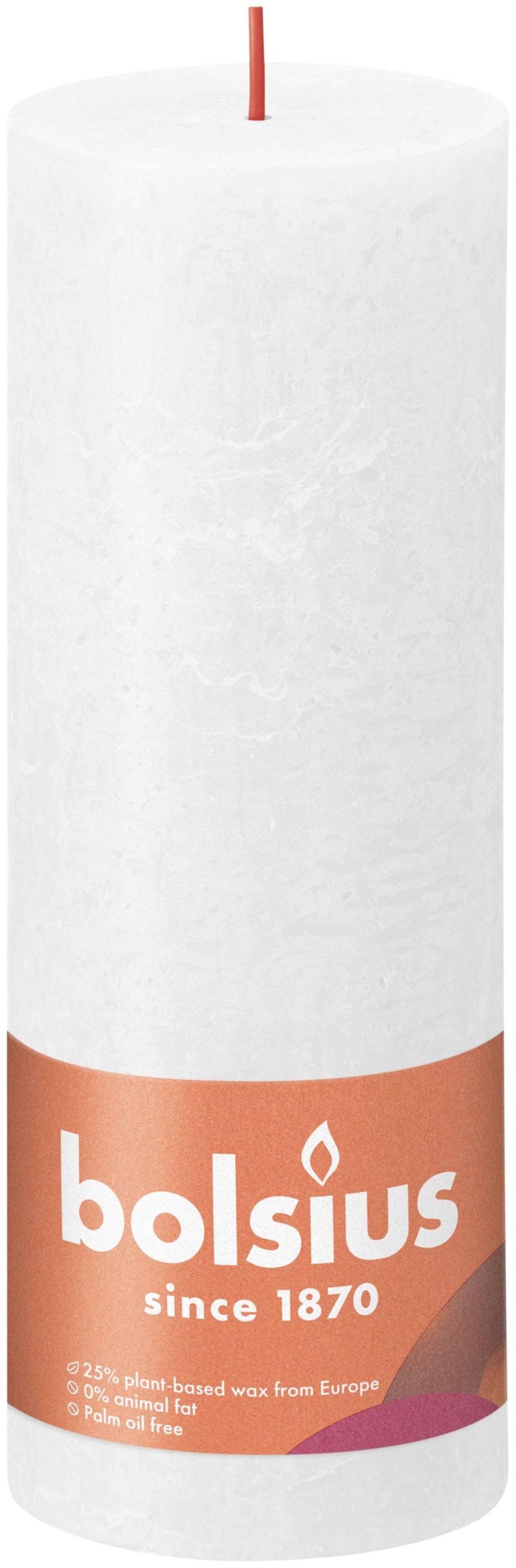 Bolsius rustic pillar candle 190 68 white