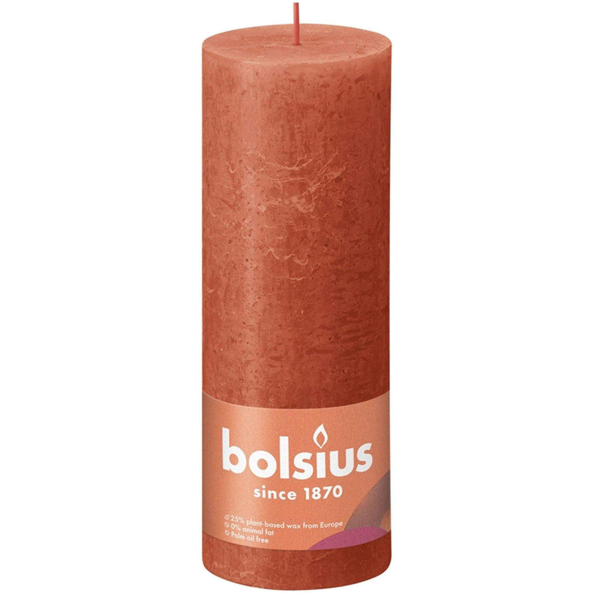 Bolsius rustic pillar candle 190 68 orange