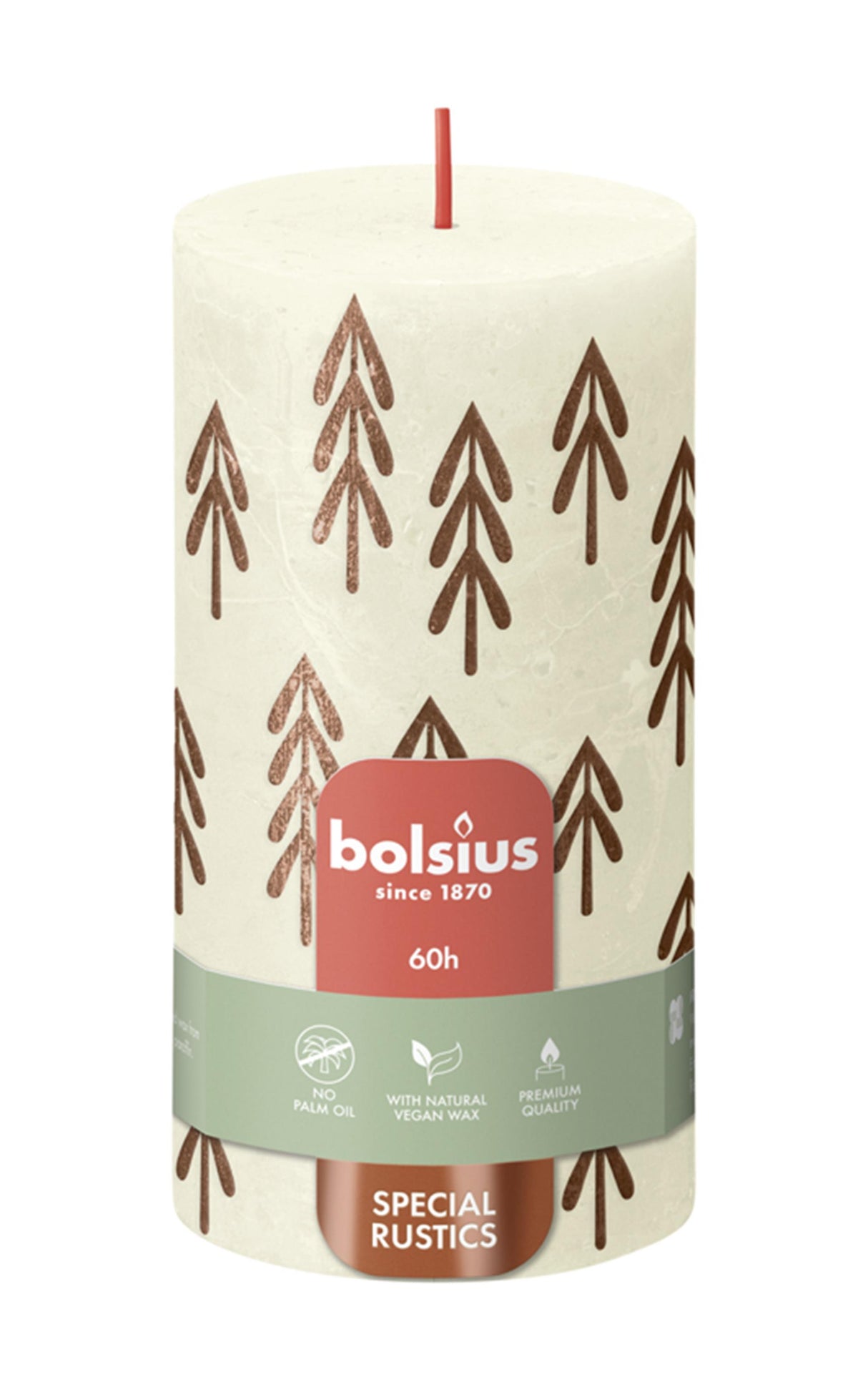 Bolsius printed kaars 130 68 soft pearl