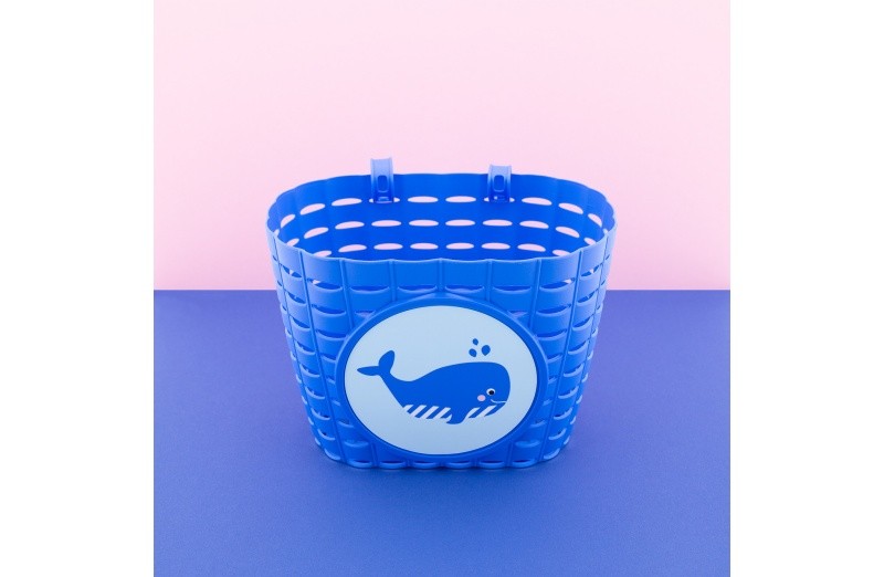 Widek children's bicycle basket explorer kids baskets explore splashy whale blue