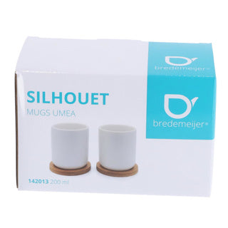 Bredemeijer TheMok Umea 200ml White and Coaster Set 2