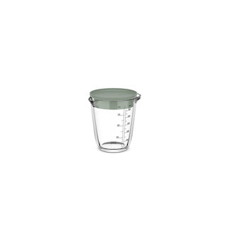 Glas maatbeker 500ml met deksel nordic sage | 4 stuks