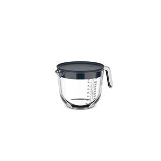 Glass measuring cup 1l with lid navy