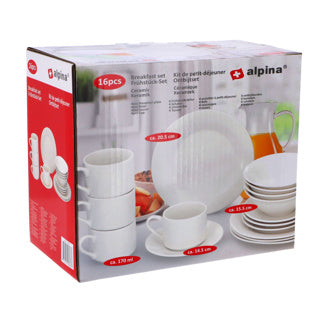 Alpina breakfast set 16-piece white
