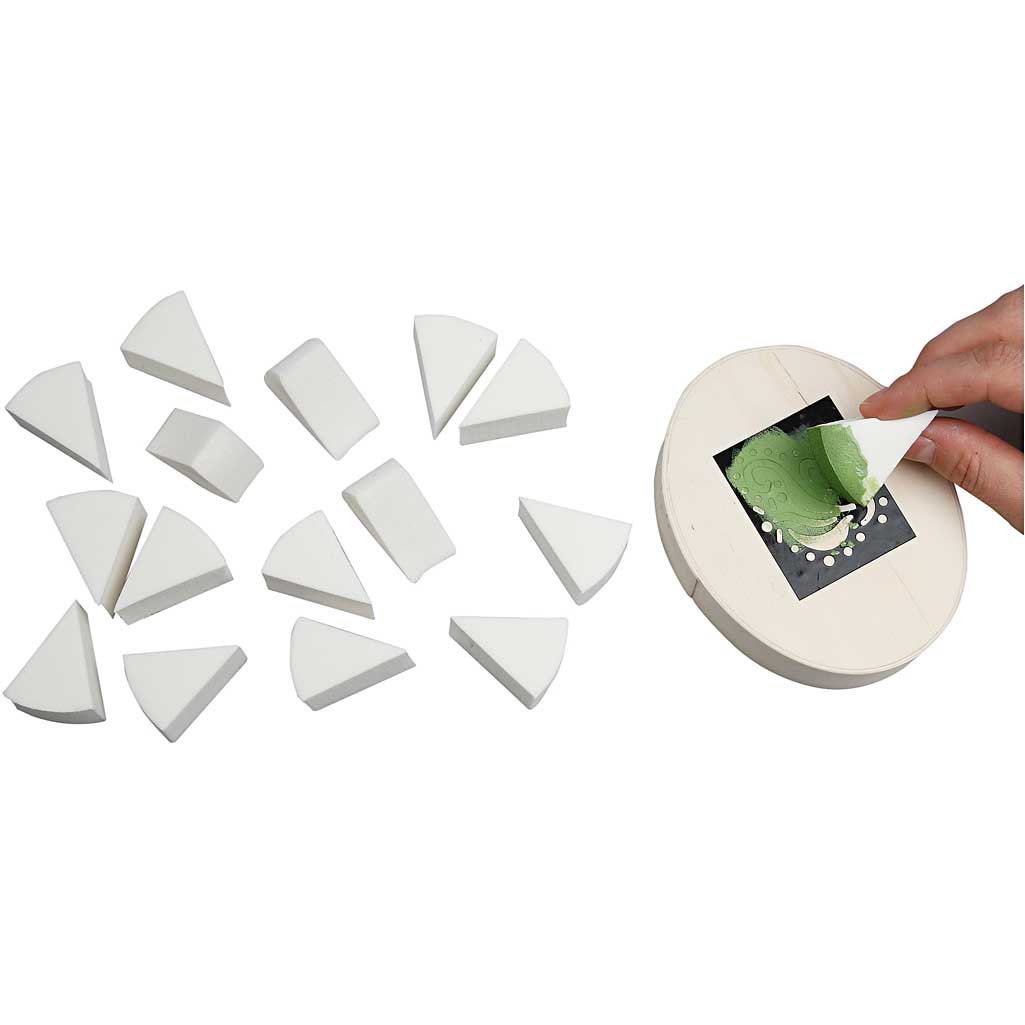 Creativ company sponges, l: 40 mm, w: 25 mm, white, 32 pieces in a box