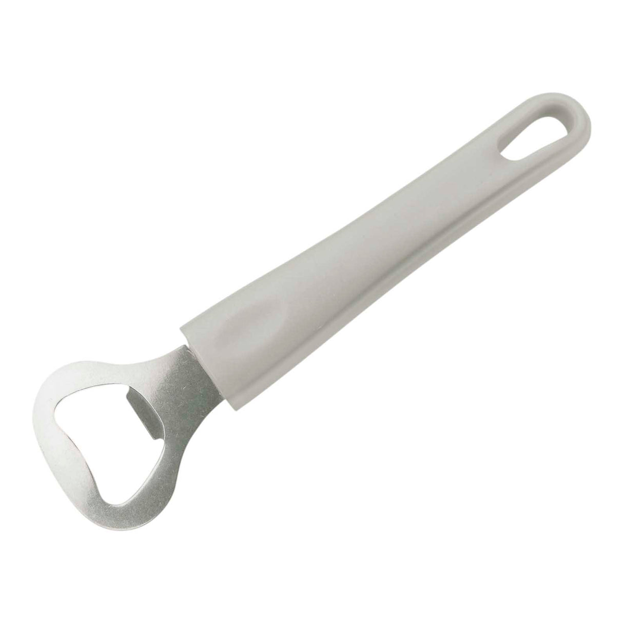 Aro husholdningsutstyr flaskeåpner i rustfritt stål med hvitt plasthåndtak