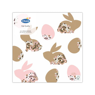 Duni Easter napkins blooming bunnies 33x33 cm