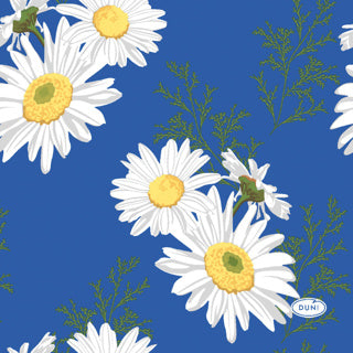 Duni napkins daisy blue 24x24 cm