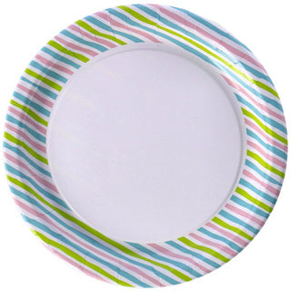 Duni plates stripes multi 22 cm 10 pieces | 4 pieces