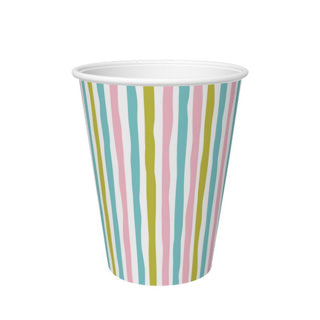 Tasses rayures multi 24 cl 10 pièces