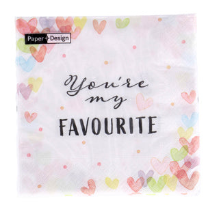 Duni napkins hearts favor 33x33 cm