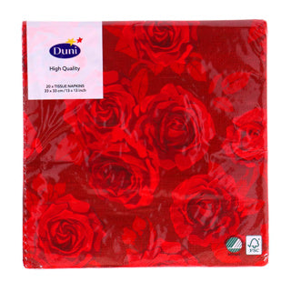 Duni napkins rich roses 33x33 cm