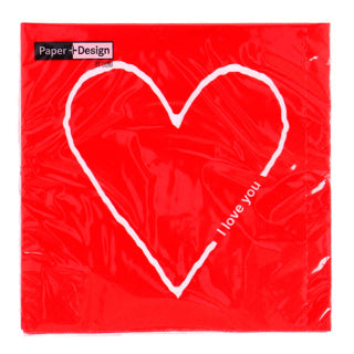 Duni servietter jeg elsker dig 33x33 cm | 12 stk