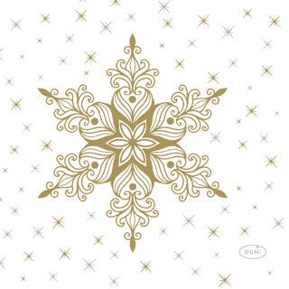 Duni napkins snowstars white 24 x 24 cm