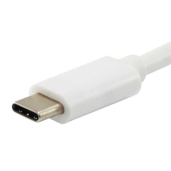 Équipez 133461 USB Type C à HDMI Femelle USB A adaptateur PD féminin, 4K, Pastique, 15 cm, blanc