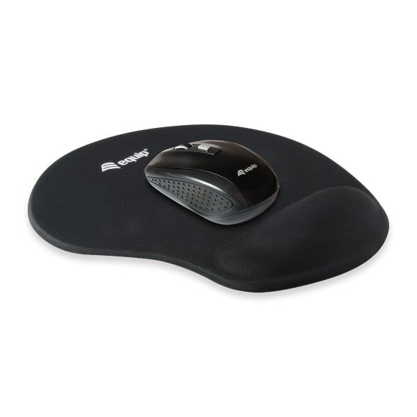 Equip 245014 gel mouse pad, fabric, gel, polyurethane, wrist rest, non-slip base, monotone, black