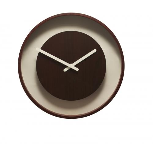 Nexttime clock 3046br wood loop, ø30 cm, wall, dark wood