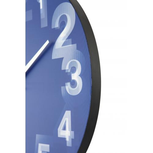 Nexttime clock 3077bl 3d, ø39.5 cm, wall, blue white